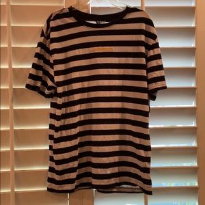 A striped white and black shirt